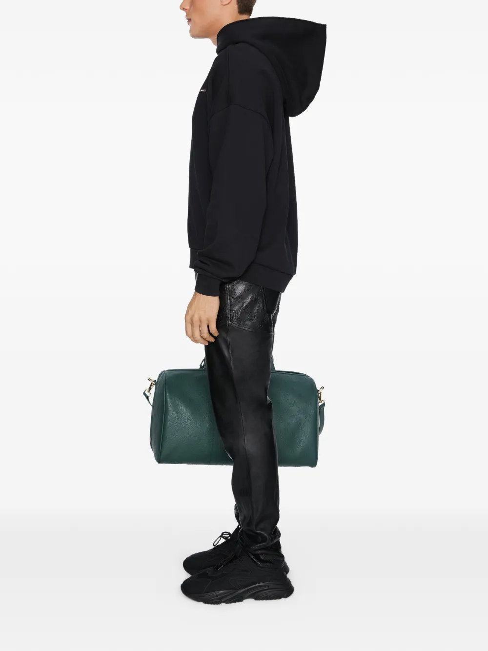 PLACE OF ËLMS Hoodie met logoplakkaat Zwart