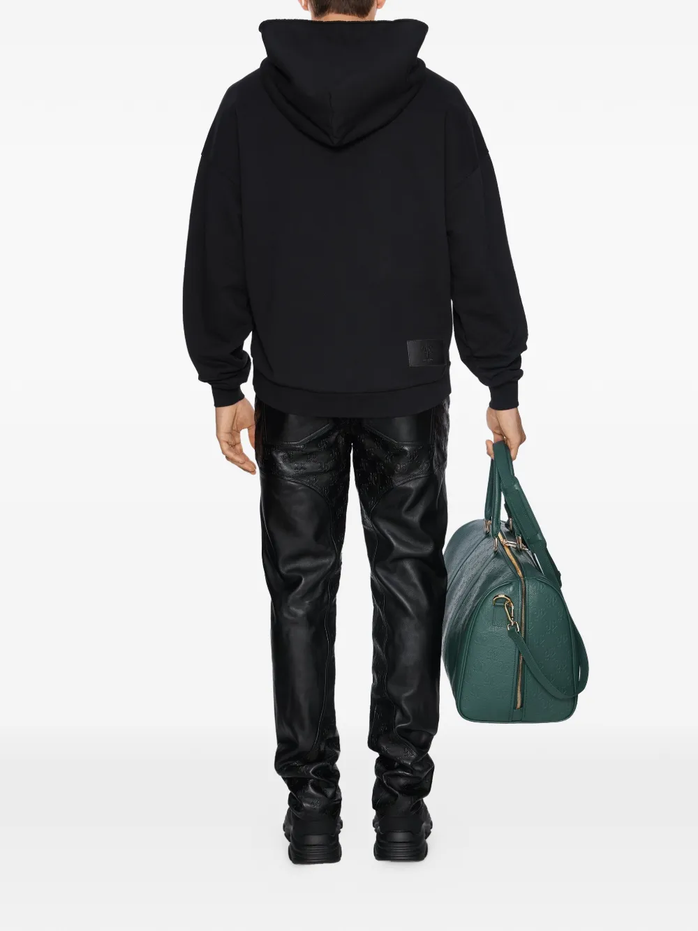 PLACE OF ËLMS Hoodie met logoplakkaat Zwart