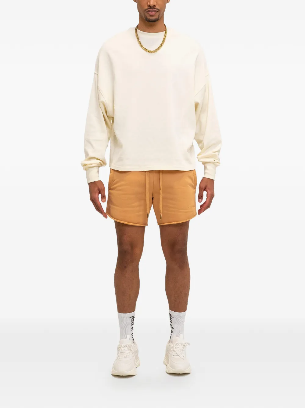 PLACE OF &Euml;LMS T-shirt met monolink-jacquard - Beige