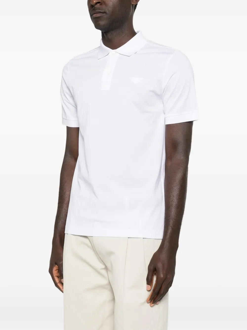 Prada Poloshirt met logo Wit