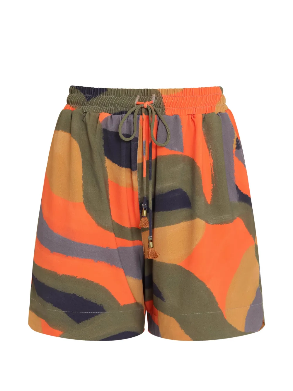 Lygia & Nanny drawstring patterned shorts - Orange