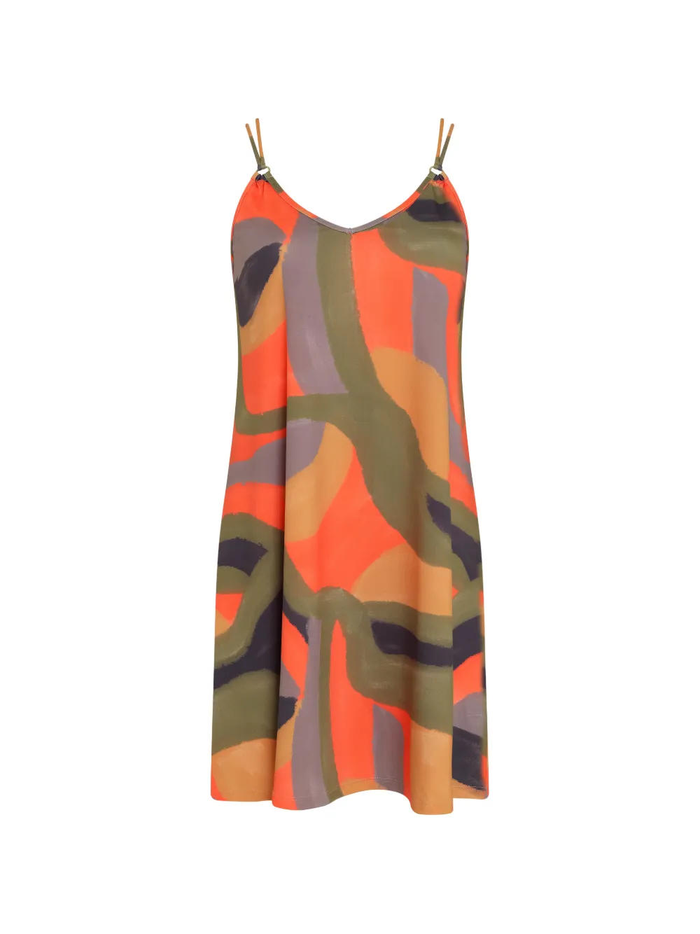 Lygia & Nanny strap print dress - Arancione