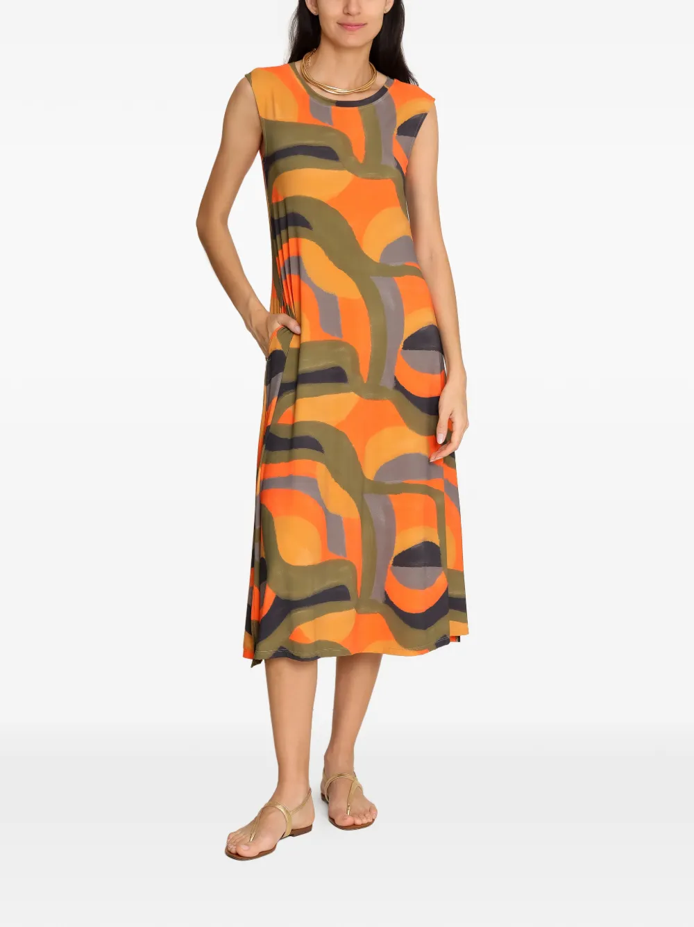 Lygia & Nanny Ti&ecirc; abstract print dress - Oranje