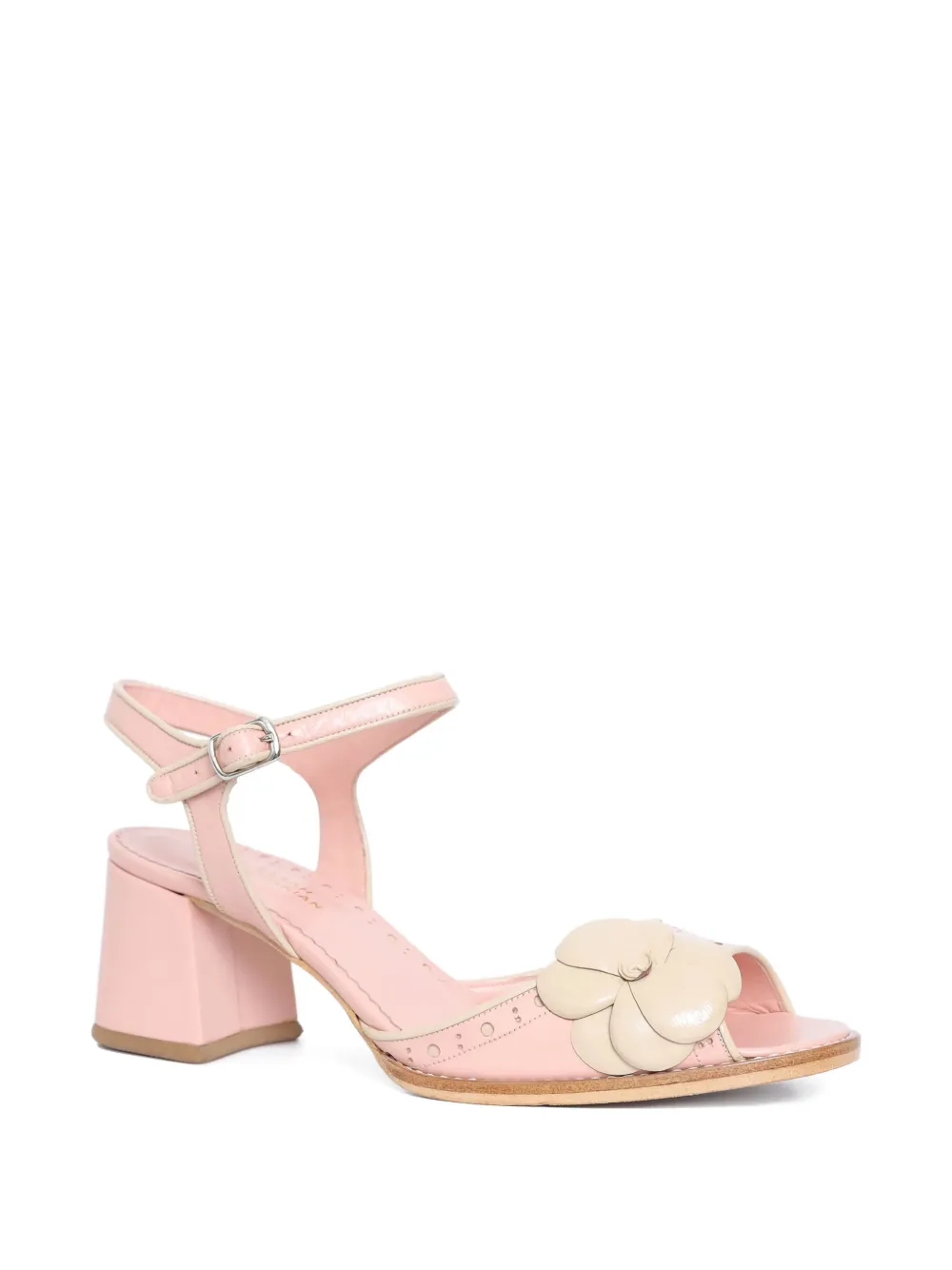 Sarah Chofakian Garden sandalen met bloemapplicatie Roze