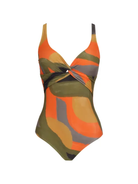 Lygia & Nanny twist-front printed swimsuit