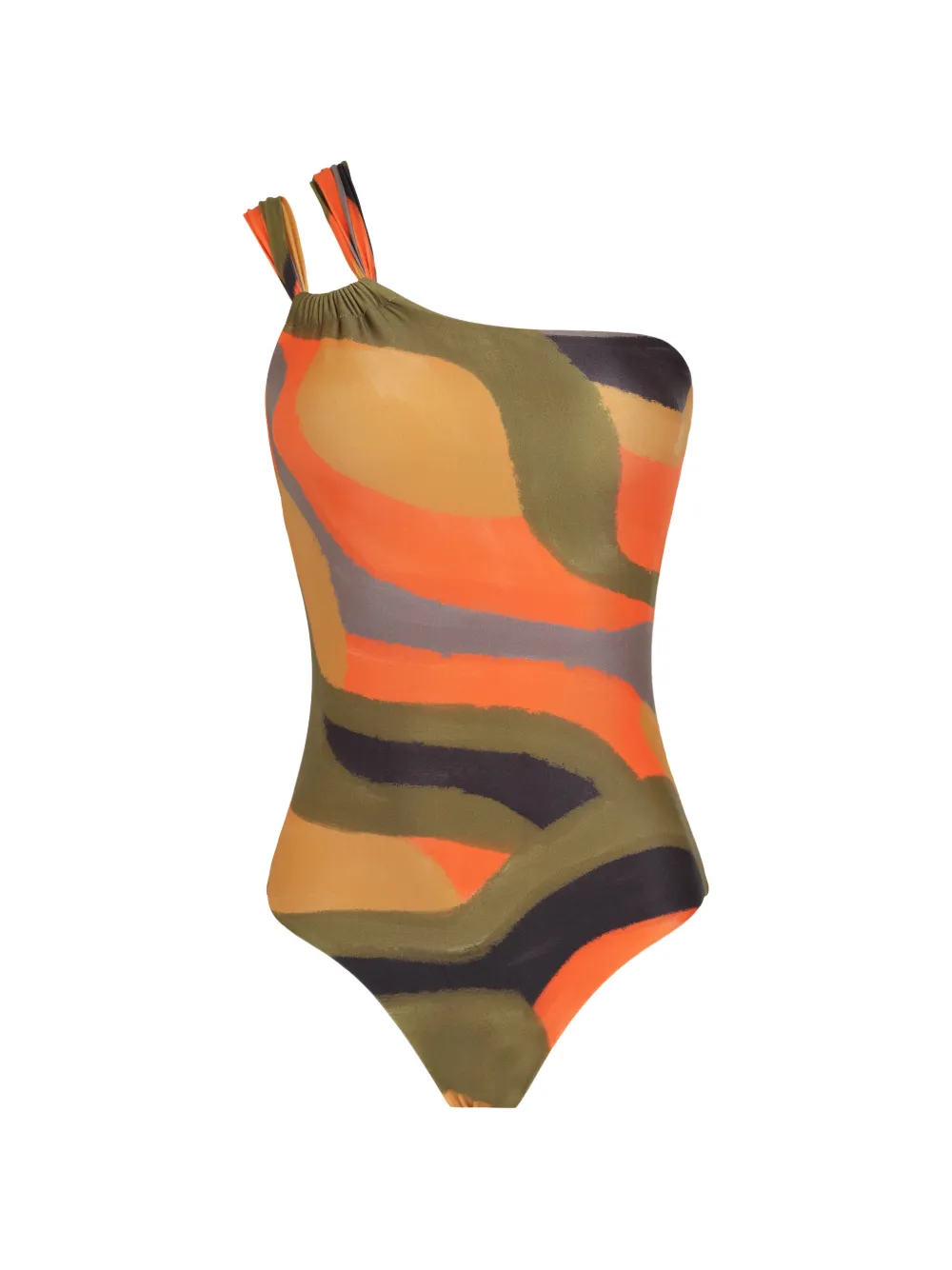 Lygia & Nanny one-shoulder printed swimsuit - Arancione