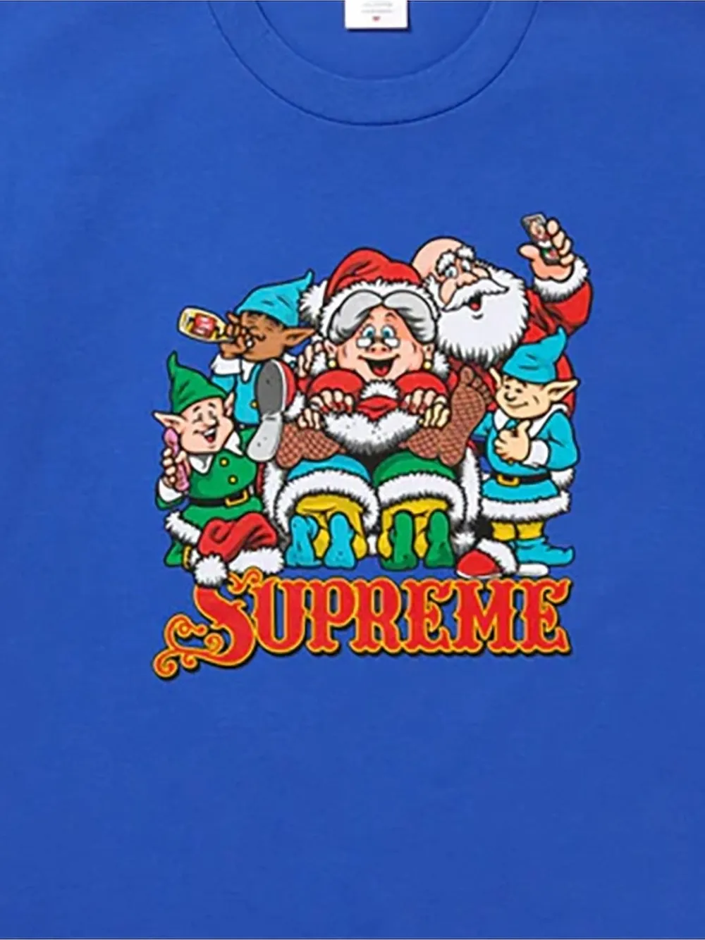 Supreme x Sean Cliver Naughty graphic-print T-shirt - Blauw