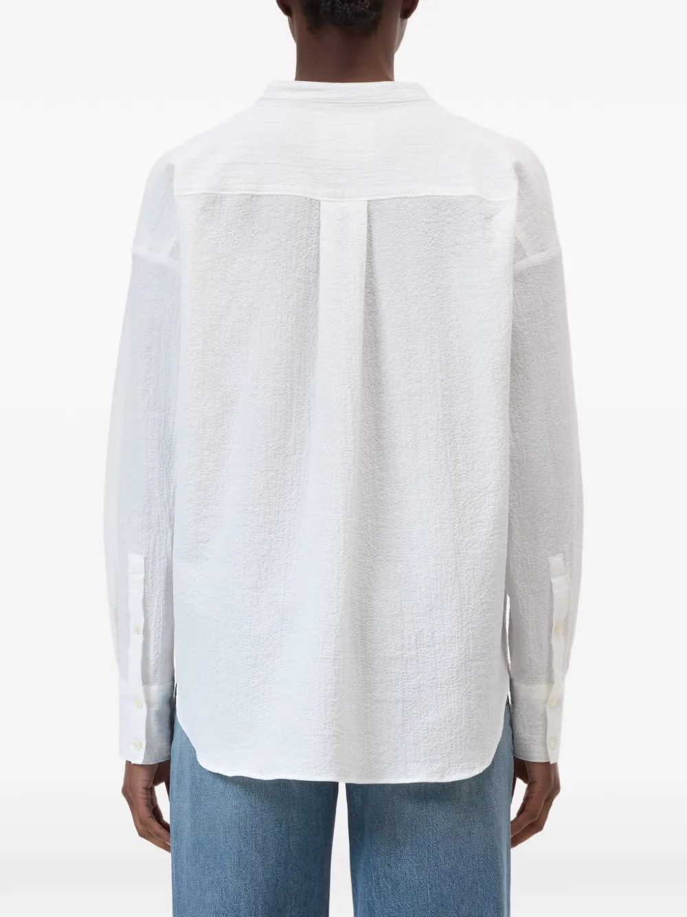 Closed blouse met V-hals Wit