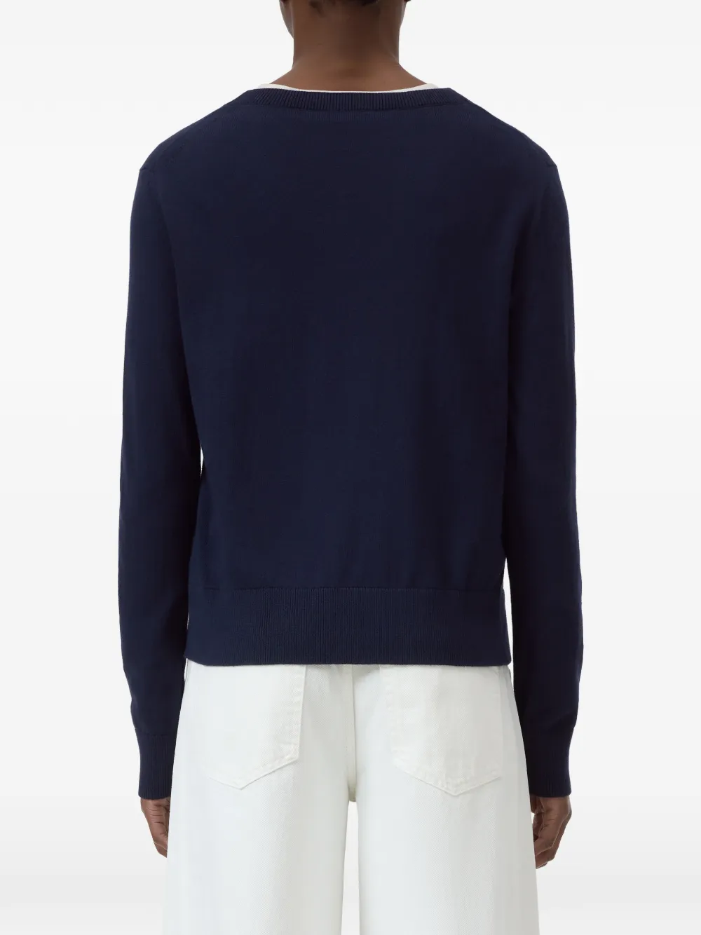 Closed Sweater met ronde hals Blauw