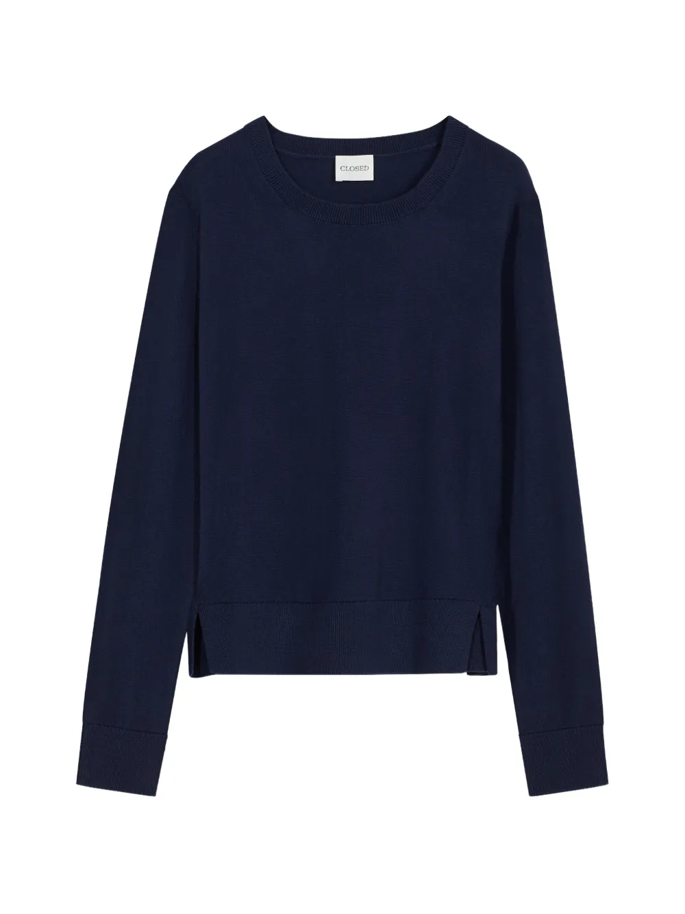 Closed long-sleeve crew-neck sweater - Blu