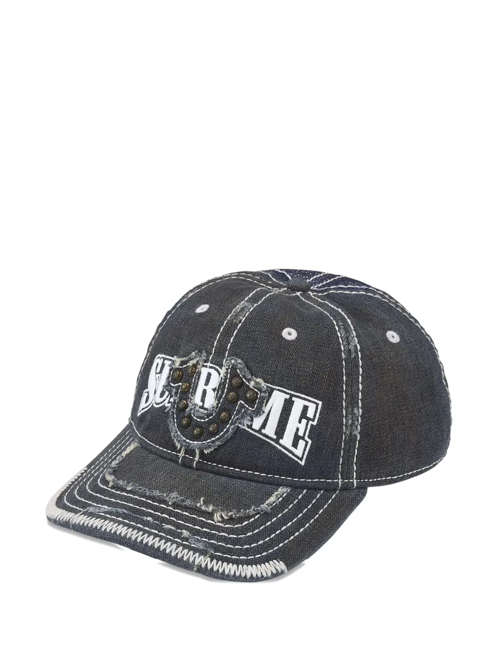 Supreme x True Religio distressed cap - Blu
