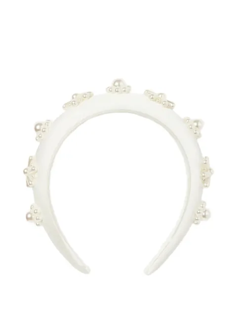 Self-Portrait Kids serre-tête en satin à ornements de perles