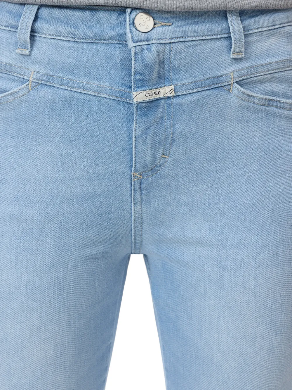 Closed Skinny Pusher jeans met franje afwerking Blauw