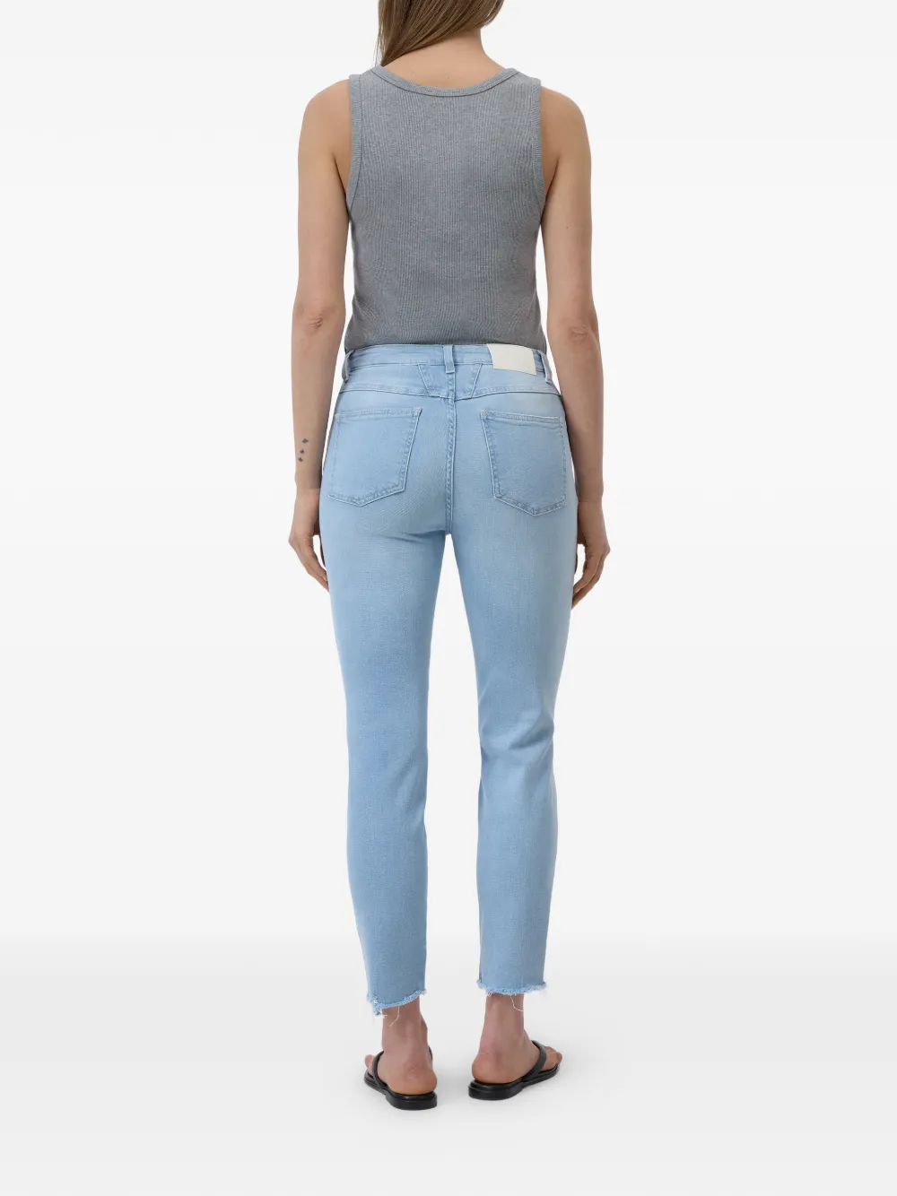 Closed Skinny Pusher jeans met franje afwerking Blauw
