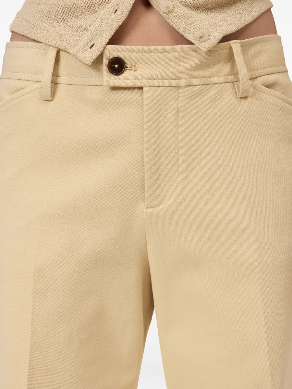 Closed Flye broek met klepzak Beige