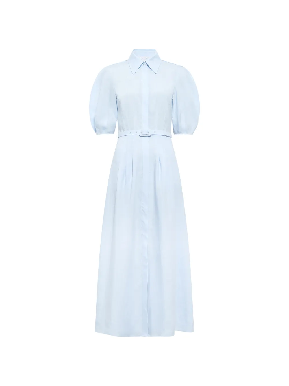 Gabriela Hearst Maude pleated belted shirtdress - Blu