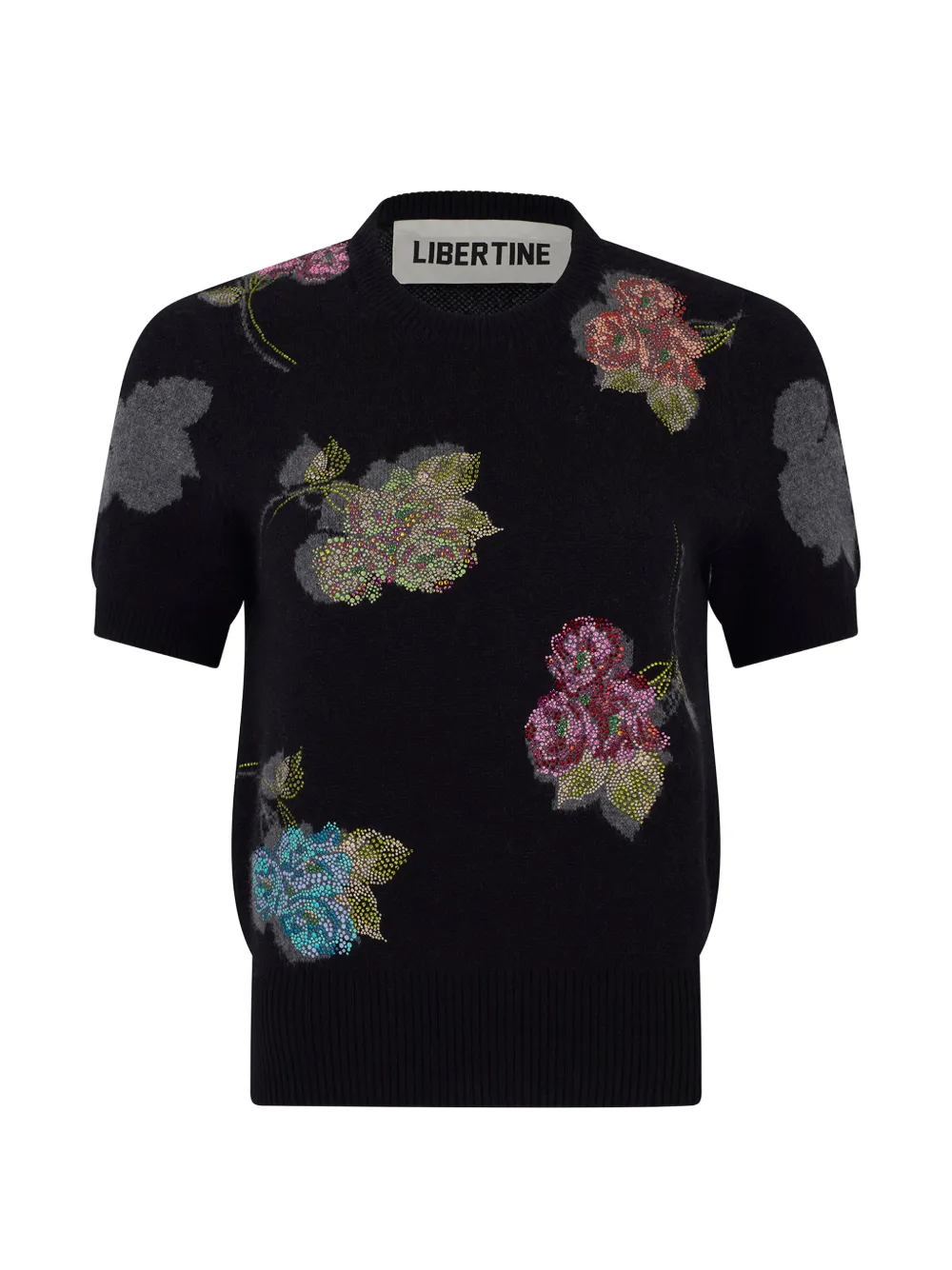 Libertine Primrose Shadows short-sleeve knitted top