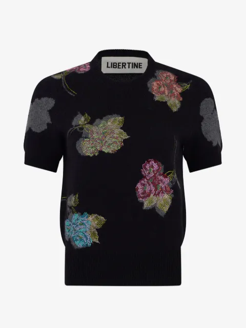Libertine Primrose Shadows short-sleeve knitted top 