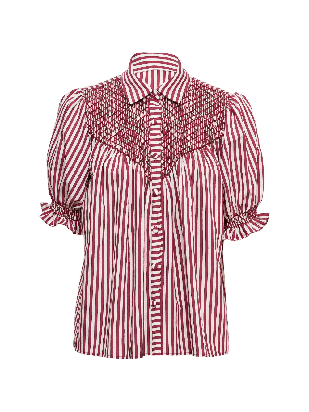 Loretta Caponi Milvia striped blouse - Rosso