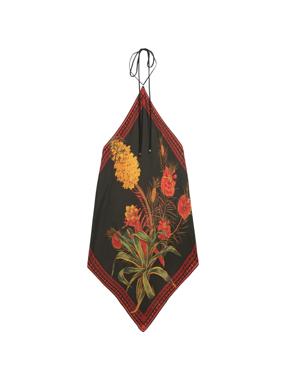 Blumarine floral twill top - Nero