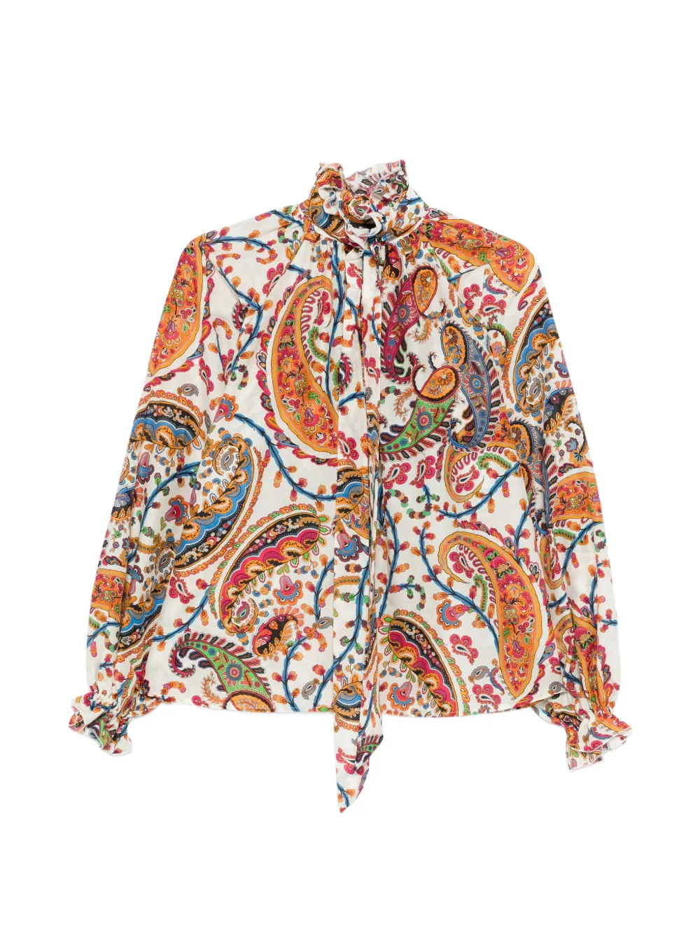 ETRO paisley ruffle blouse - Bianco