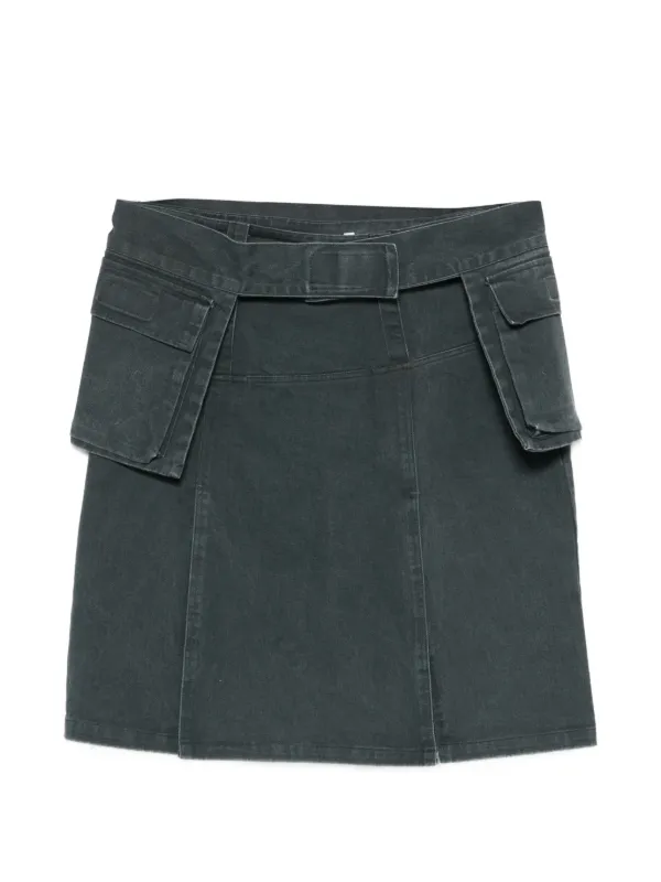 Halfboy Belted Cargo Mini Skirt in Grey