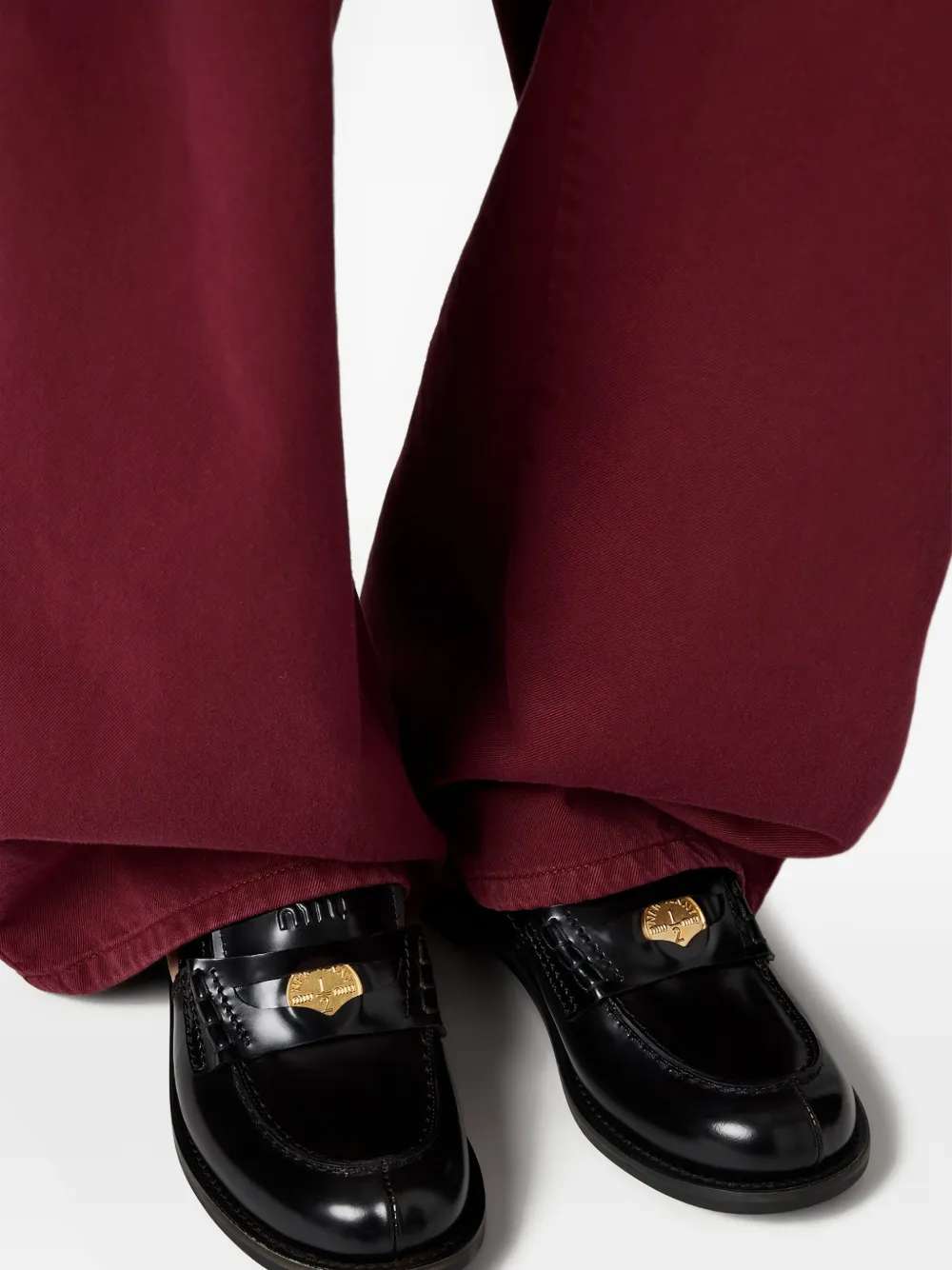 Miu Jeans met geborduurd logo Rood