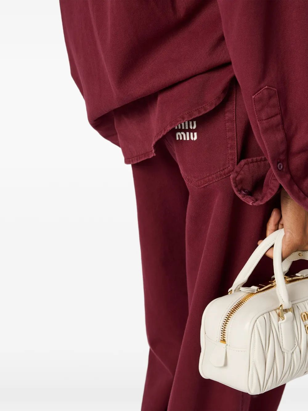 Miu Miu logo-embroidered Jeans | Red | FARFETCH
