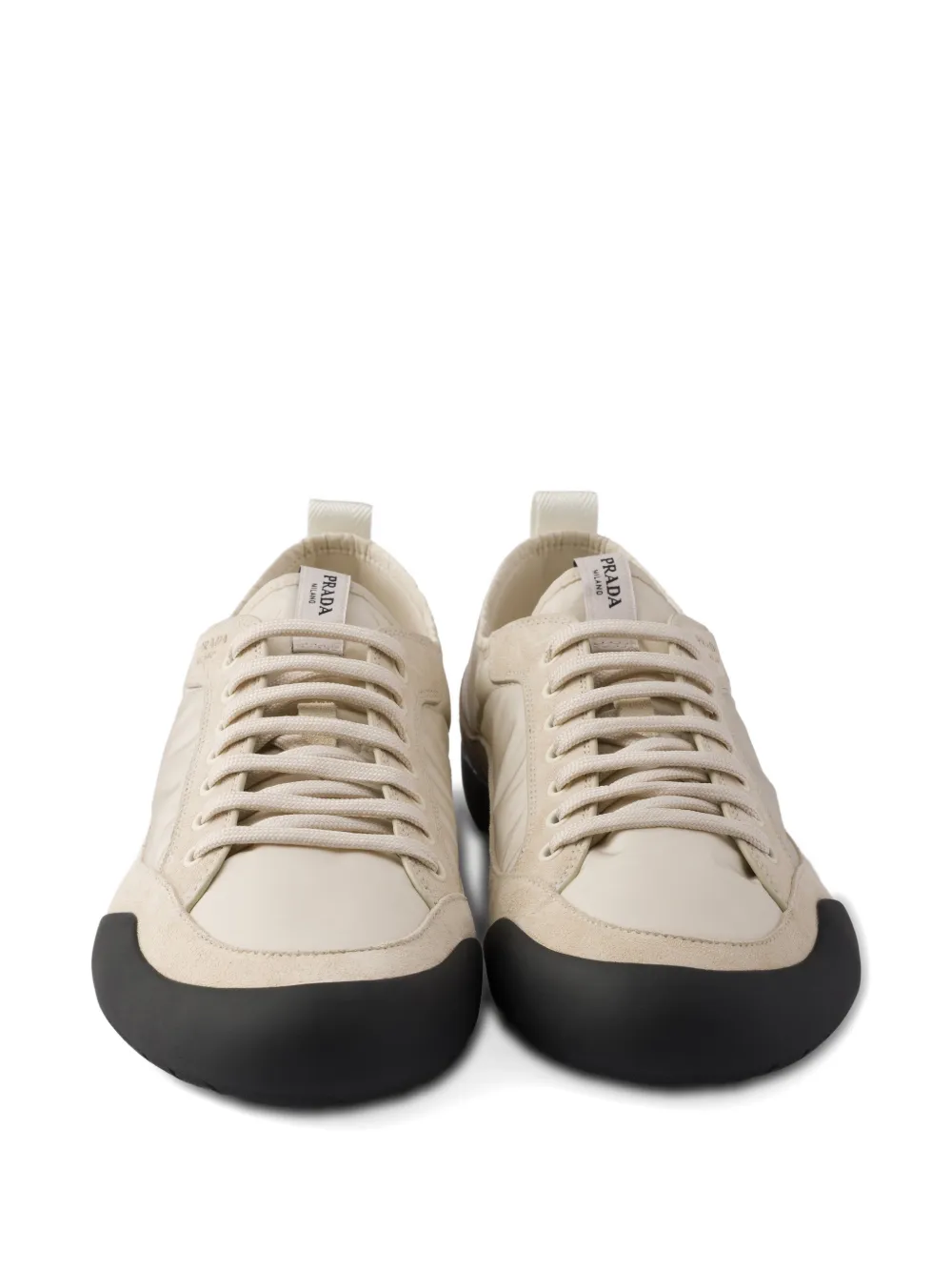 Prada Speedrock suède sneakers met elastische veters Beige