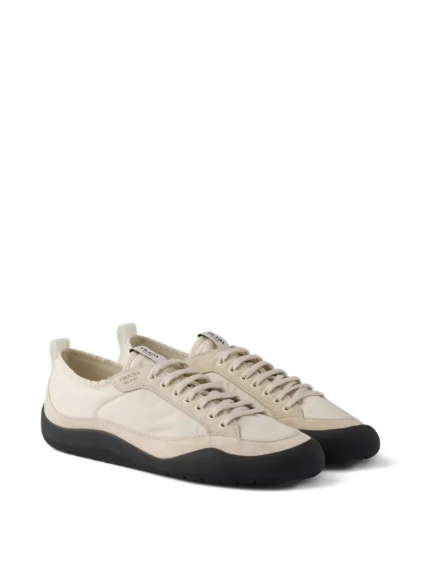 Prada Speedrock elastic-laces Suede Sneakers | Neutrals | FARFETCH