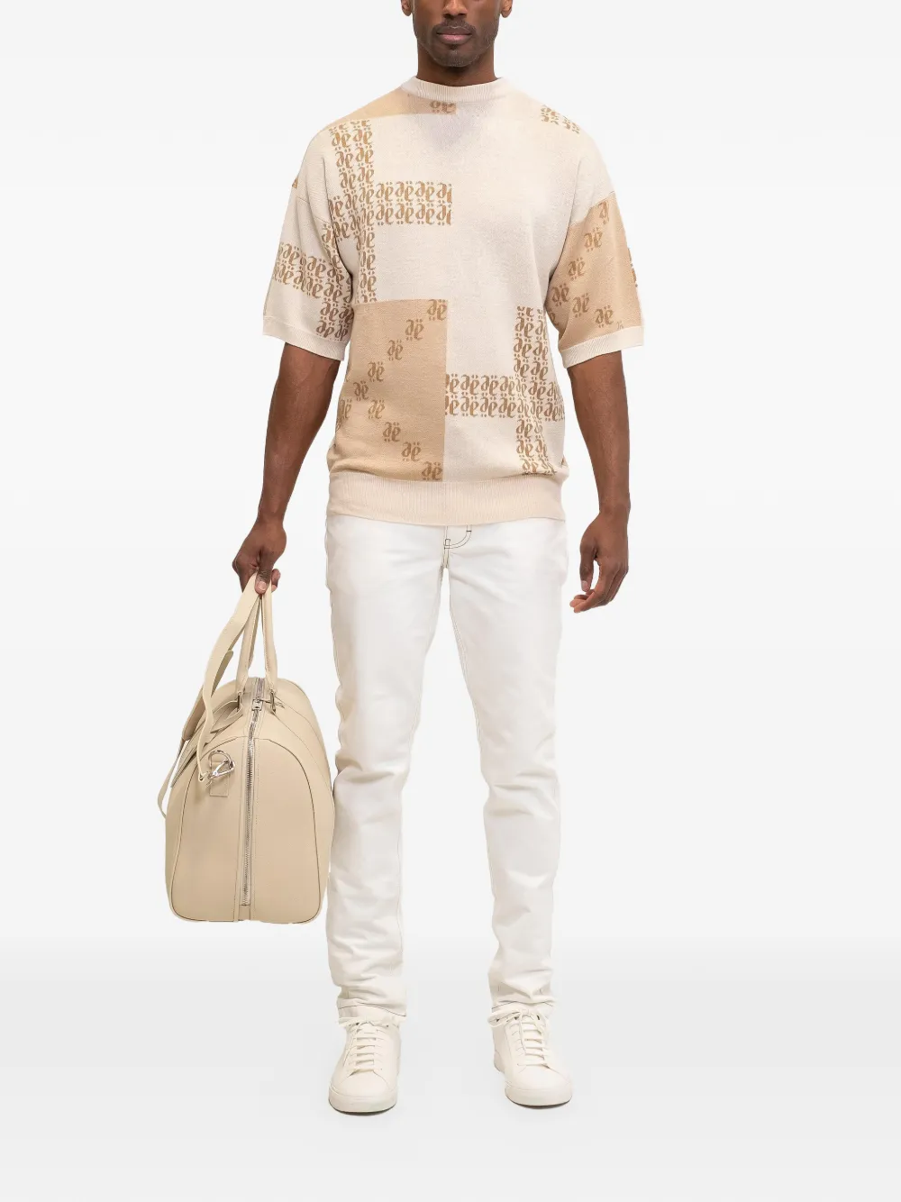 PLACE OF &Euml;LMS Biscotto T-shirt met ronde hals - Beige