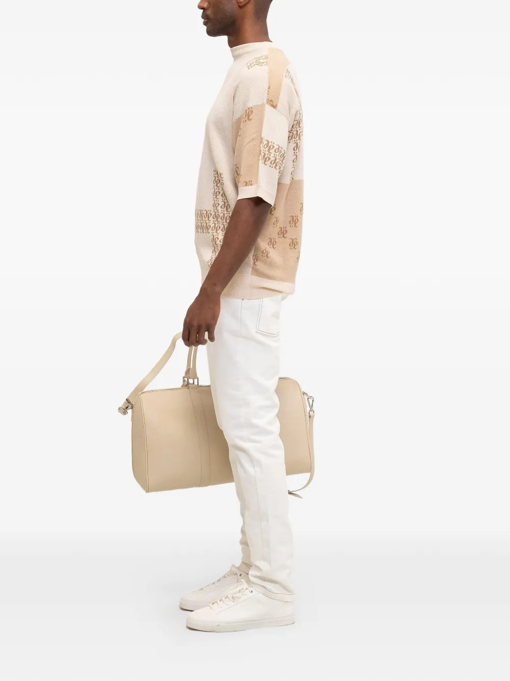 PLACE OF ËLMS Biscotto T-shirt met ronde hals Beige