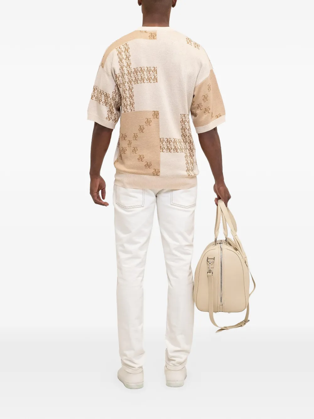 PLACE OF ËLMS Biscotto T-shirt met ronde hals Beige