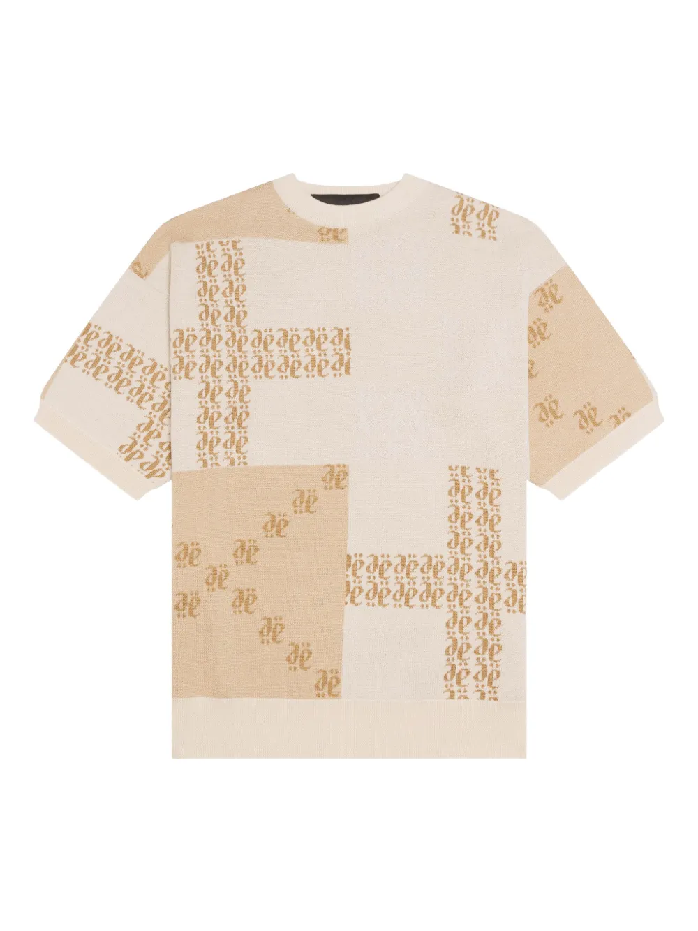 PLACE OF ËLMS Biscotto T-shirt met ronde hals Beige