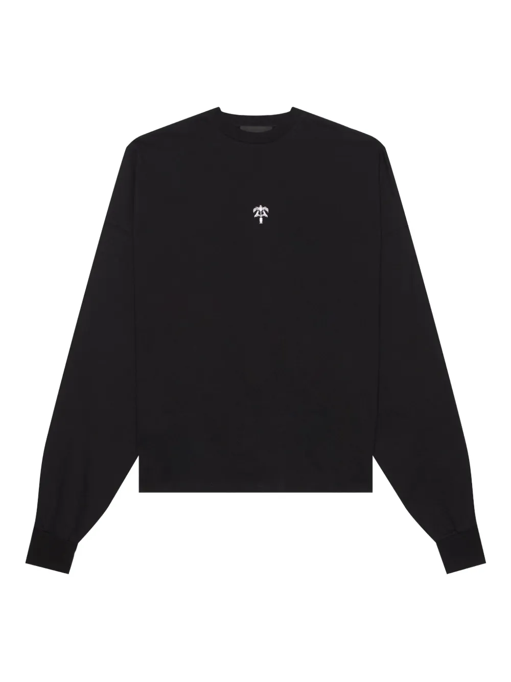 PLACE OF ËLMS T-shirt a maniche lunghe con logo ricamato - Nero