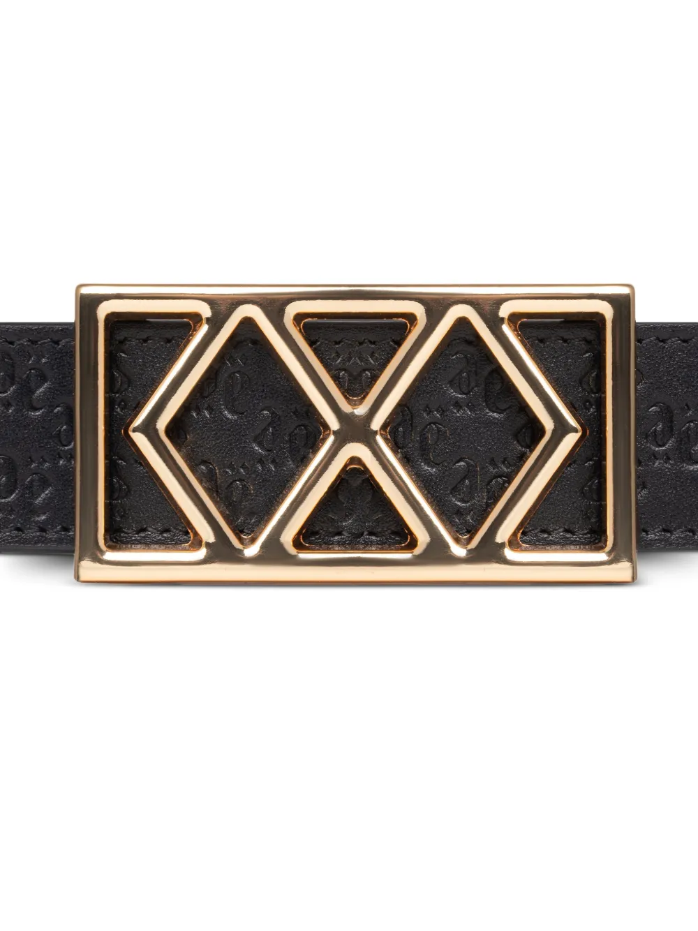 PLACE OF &Euml;LMS Omkeerbare leren riem - Zwart