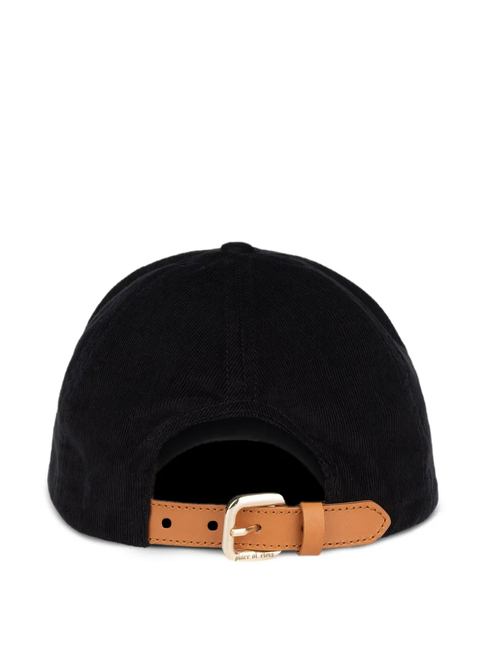  Place Of ëlms Suede Leather Strap Baseball Cap - Black 