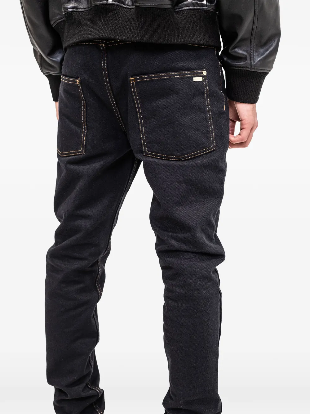 PLACE OF ËLMS Jeans met knoopsluiting Zwart