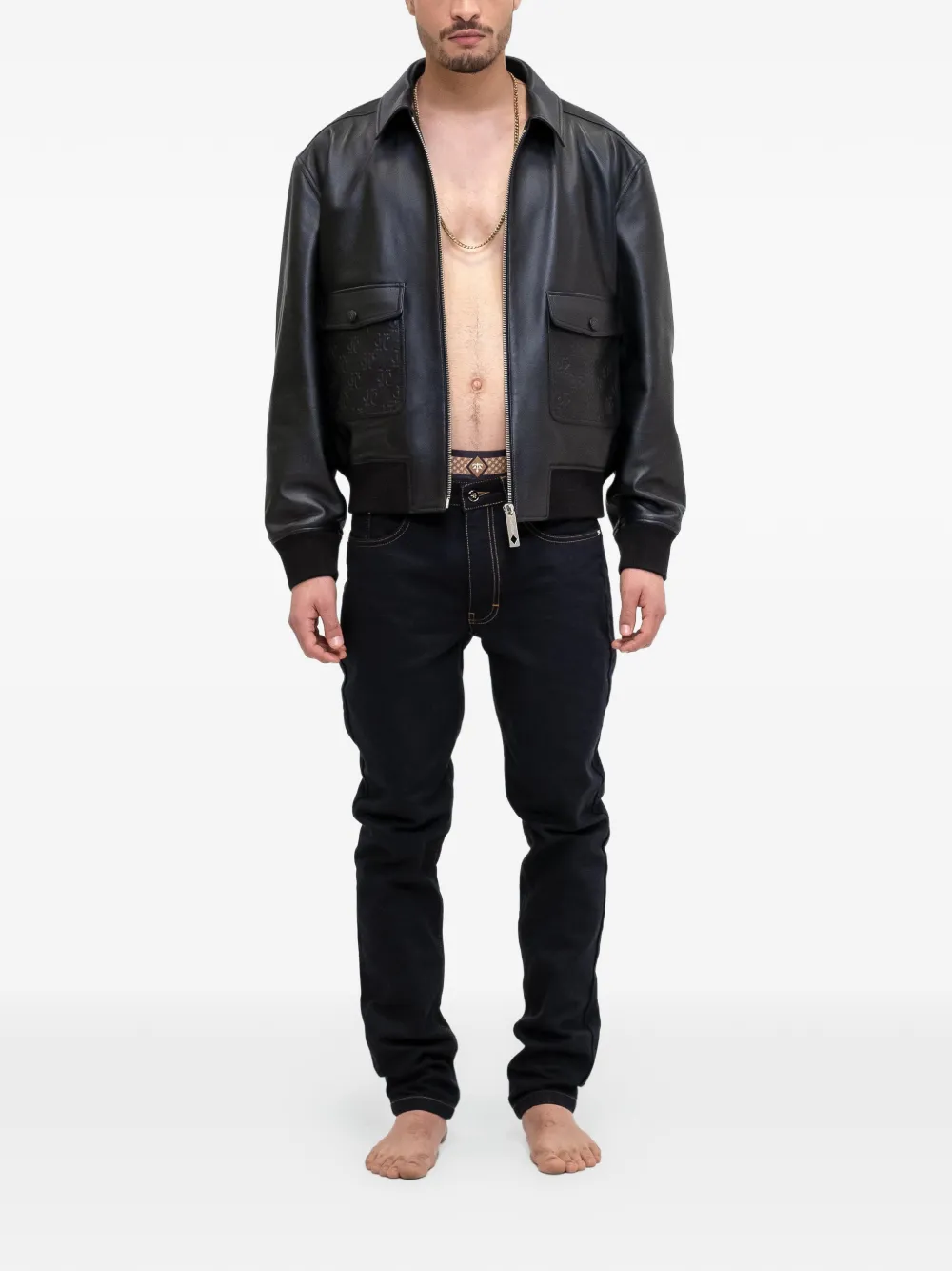 PLACE OF &Euml;LMS Jeans met knoopsluiting - Zwart