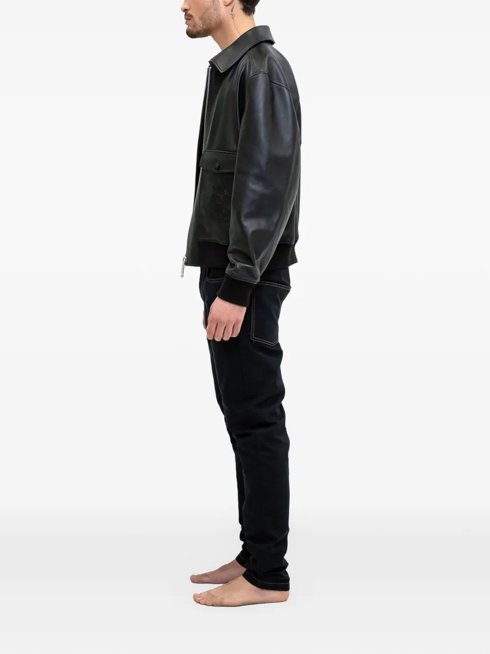 PLACE OF ËLMS Jeans met knoopsluiting Zwart