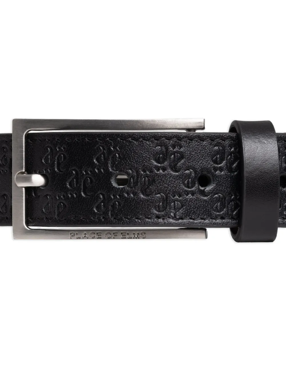 PLACE OF &Euml;LMS Riem met logo-reli&euml;f - Zwart