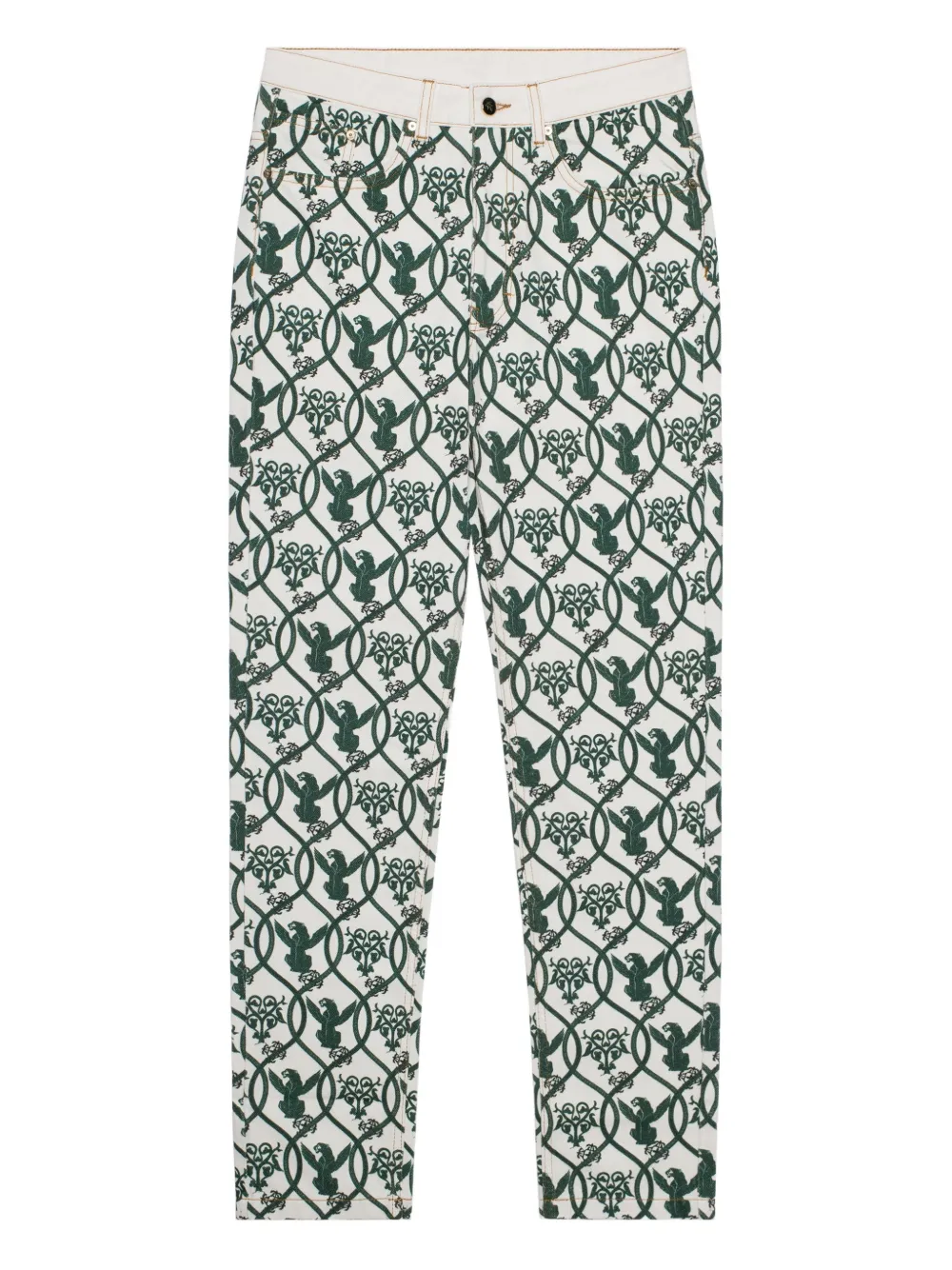 PLACE OF ËLMS Jeans con stampa - Bianco