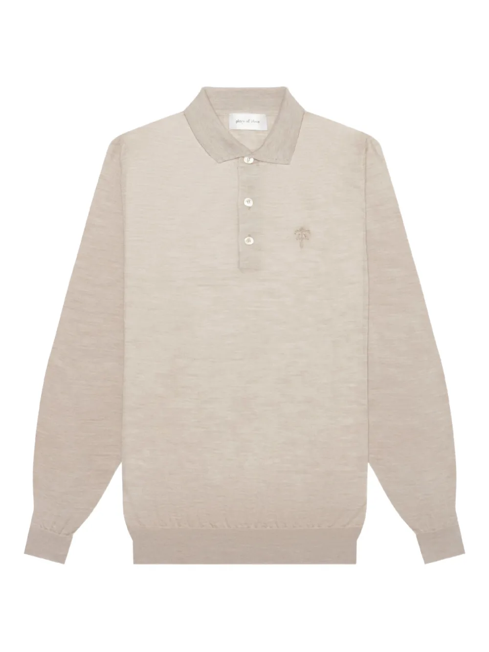 PLACE OF ËLMS Polo con ricamo - Toni neutri