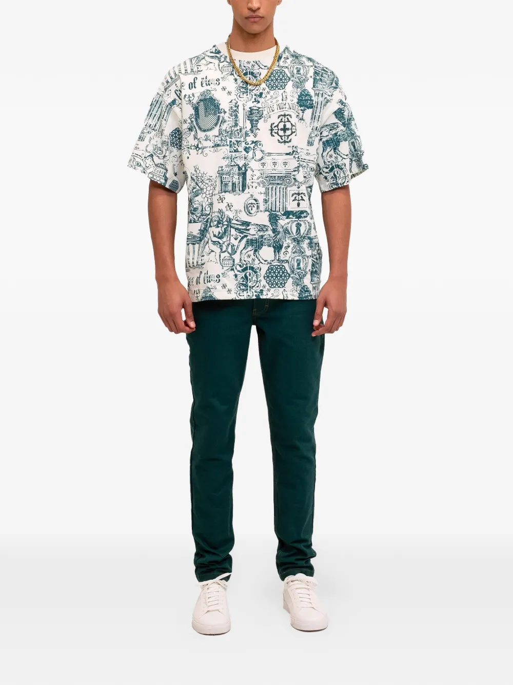 PLACE OF &Euml;LMS T-shirt met print - Wit