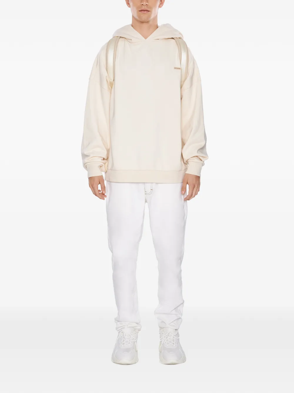 PLACE OF ËLMS Hoodie met logoplakkaat Wit