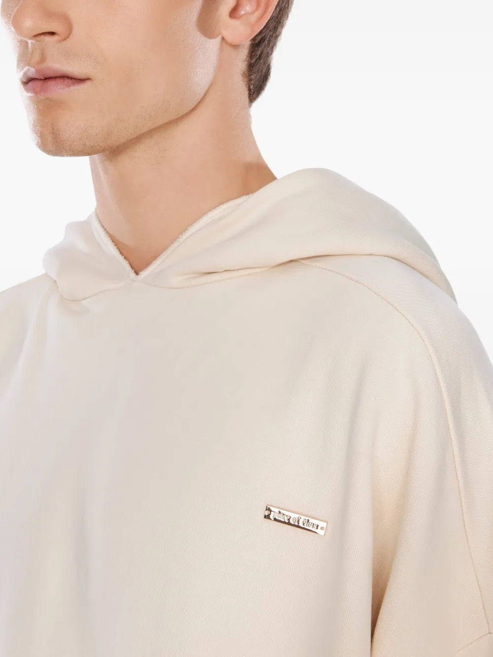 PLACE OF ËLMS Hoodie met logoplakkaat Wit