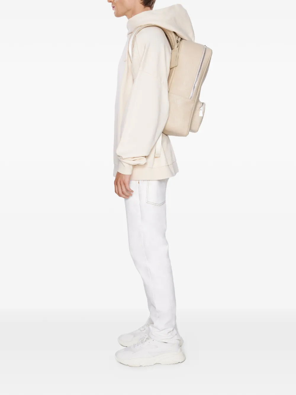 PLACE OF ËLMS Hoodie met logoplakkaat Wit