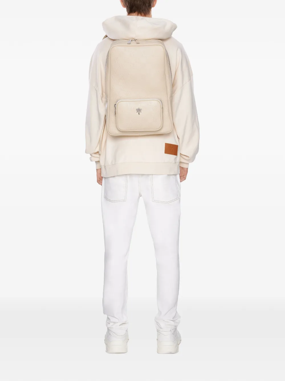 PLACE OF ËLMS Hoodie met logoplakkaat Wit