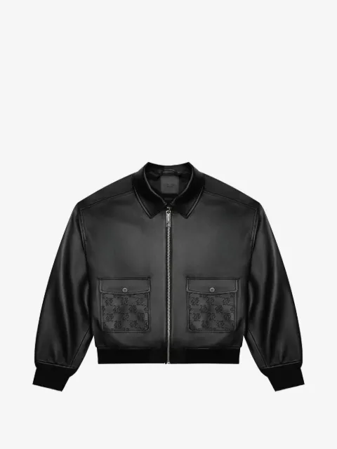PLACE OF ËLMS monolink-debossed leather jacket