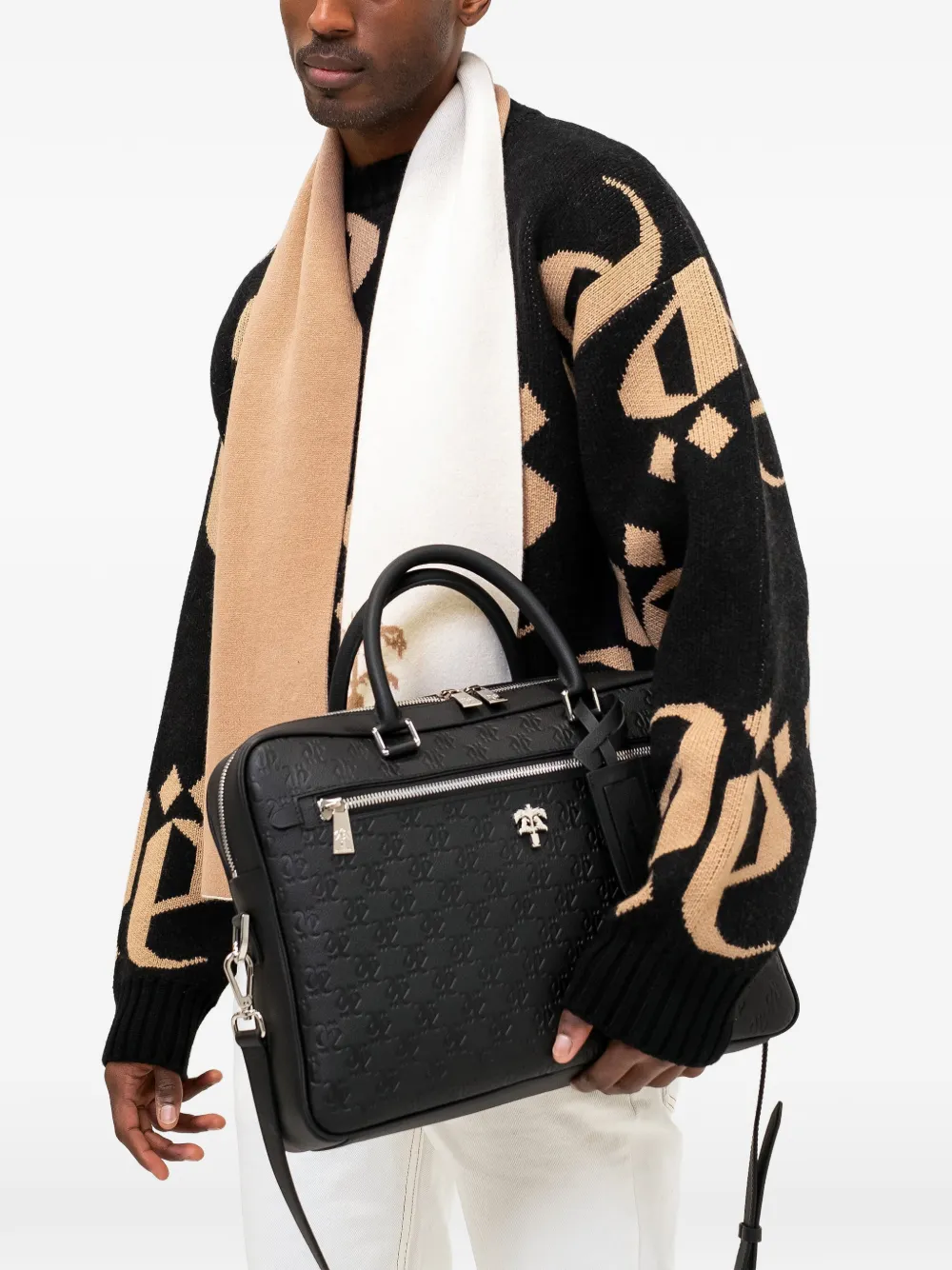  Place Of ëlms Monolink-debossed Briefcase - Black 